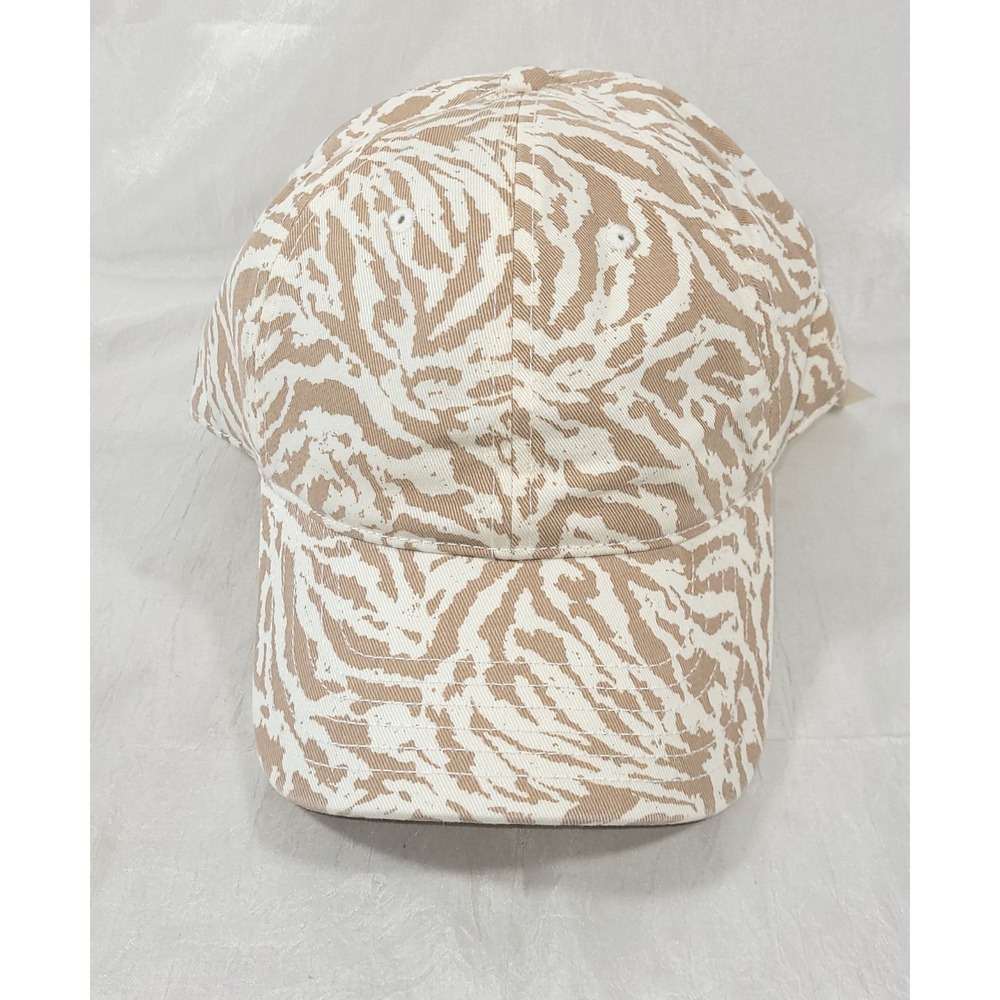 Aerie Printed Adjustable Strapback Baseball Cap Hat - Toasted Almond - One Size